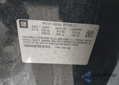 2014 Cadillac Cts Vsport Premium from USA, damaged, VIN 1G6AV5S87E0157413